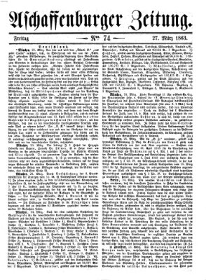 Aschaffenburger Zeitung Freitag 27. März 1863