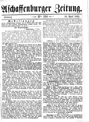 Aschaffenburger Zeitung Sonntag 26. April 1863