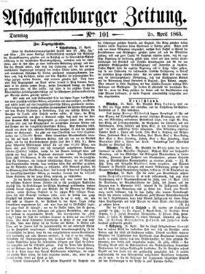 Aschaffenburger Zeitung Dienstag 28. April 1863