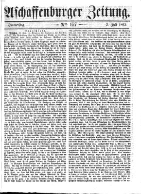 Aschaffenburger Zeitung Donnerstag 2. Juli 1863