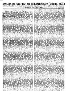 Aschaffenburger Zeitung Montag 13. Juli 1863