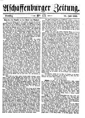 Aschaffenburger Zeitung Samstag 18. Juli 1863