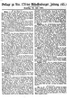 Aschaffenburger Zeitung Samstag 18. Juli 1863