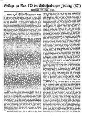 Aschaffenburger Zeitung Mittwoch 22. Juli 1863