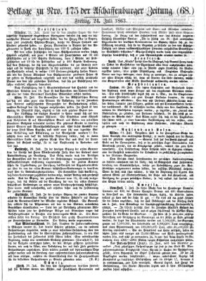 Aschaffenburger Zeitung Freitag 24. Juli 1863