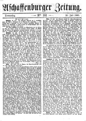 Aschaffenburger Zeitung Donnerstag 30. Juli 1863