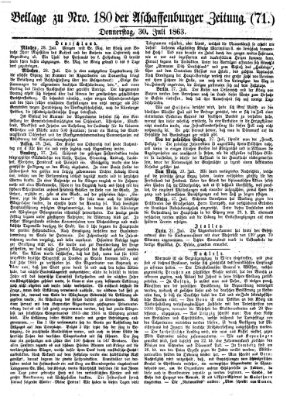 Aschaffenburger Zeitung Donnerstag 30. Juli 1863