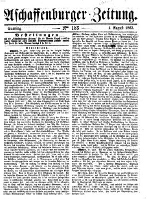 Aschaffenburger Zeitung Samstag 1. August 1863