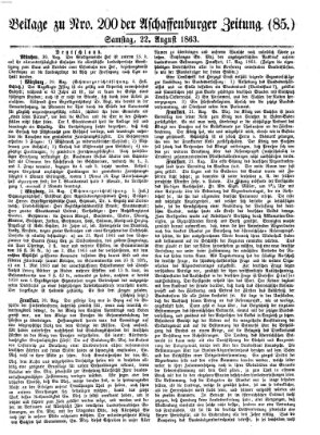 Aschaffenburger Zeitung Samstag 22. August 1863