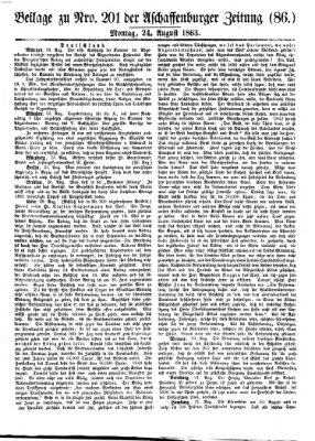 Aschaffenburger Zeitung Montag 24. August 1863