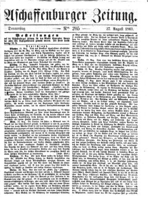 Aschaffenburger Zeitung Donnerstag 27. August 1863