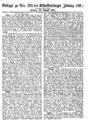 Aschaffenburger Zeitung Freitag 28. August 1863