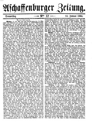 Aschaffenburger Zeitung Donnerstag 14. Januar 1864