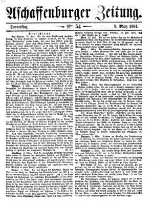 Aschaffenburger Zeitung Donnerstag 3. März 1864