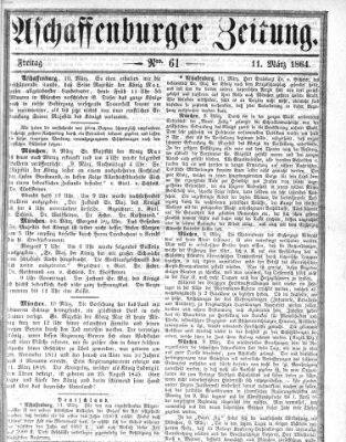 Aschaffenburger Zeitung Freitag 11. März 1864