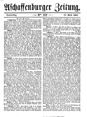 Aschaffenburger Zeitung Donnerstag 28. April 1864