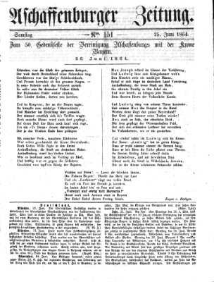 Aschaffenburger Zeitung Samstag 25. Juni 1864