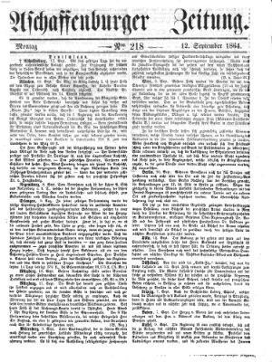 Aschaffenburger Zeitung Montag 12. September 1864