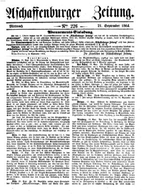 Aschaffenburger Zeitung Mittwoch 21. September 1864