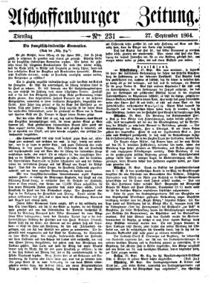 Aschaffenburger Zeitung Dienstag 27. September 1864