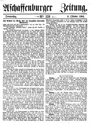 Aschaffenburger Zeitung Donnerstag 6. Oktober 1864