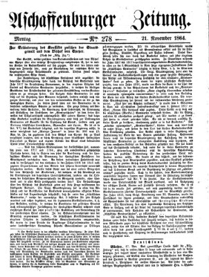 Aschaffenburger Zeitung Montag 21. November 1864