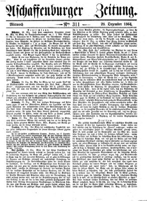 Aschaffenburger Zeitung Mittwoch 28. Dezember 1864