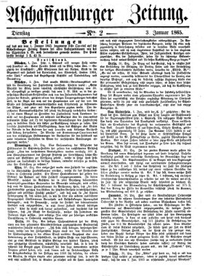 Aschaffenburger Zeitung Dienstag 3. Januar 1865