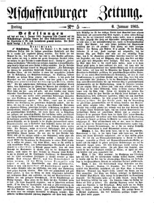 Aschaffenburger Zeitung Freitag 6. Januar 1865