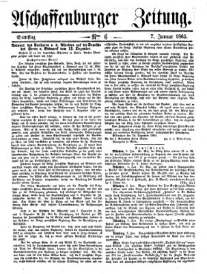 Aschaffenburger Zeitung Samstag 7. Januar 1865