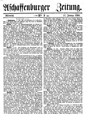 Aschaffenburger Zeitung Mittwoch 11. Januar 1865