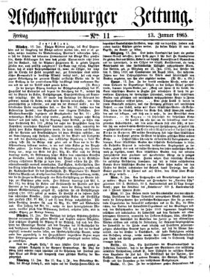 Aschaffenburger Zeitung Freitag 13. Januar 1865