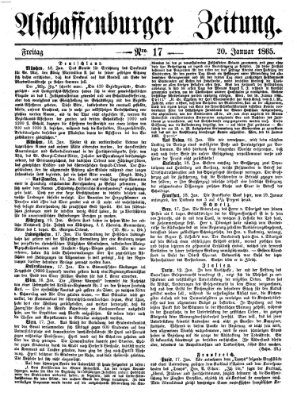 Aschaffenburger Zeitung Freitag 20. Januar 1865