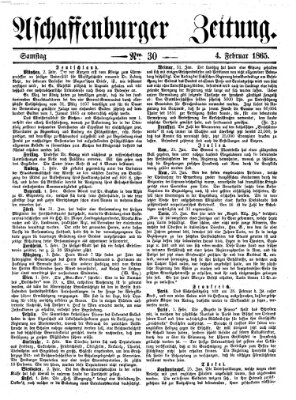 Aschaffenburger Zeitung Samstag 4. Februar 1865