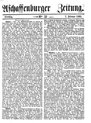 Aschaffenburger Zeitung Dienstag 7. Februar 1865