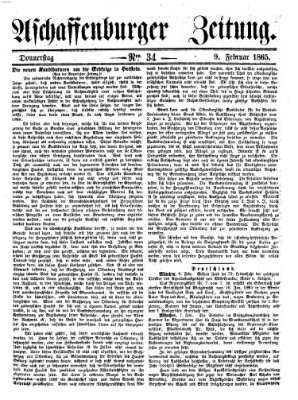 Aschaffenburger Zeitung Donnerstag 9. Februar 1865