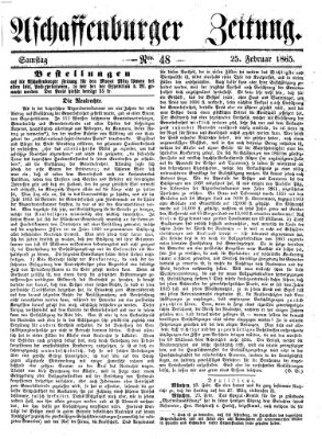 Aschaffenburger Zeitung Samstag 25. Februar 1865