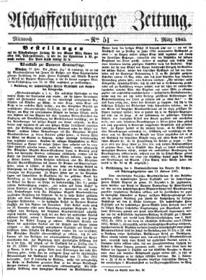 Aschaffenburger Zeitung Mittwoch 1. März 1865