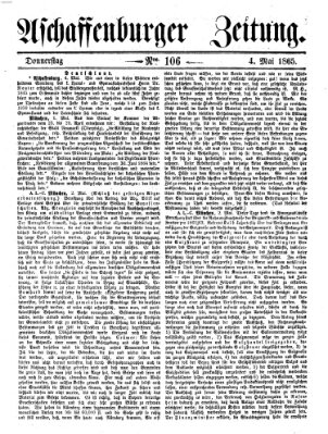 Aschaffenburger Zeitung Donnerstag 4. Mai 1865