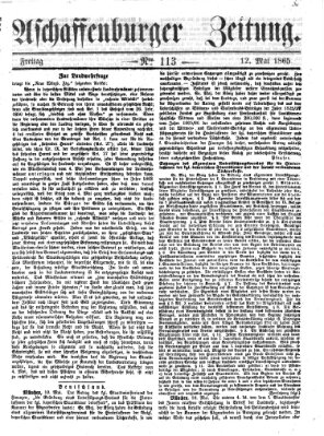 Aschaffenburger Zeitung Freitag 12. Mai 1865