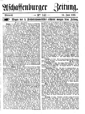 Aschaffenburger Zeitung Mittwoch 14. Juni 1865