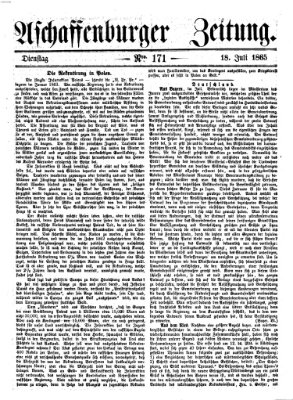 Aschaffenburger Zeitung Dienstag 18. Juli 1865