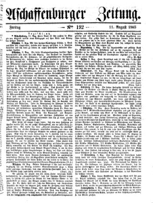 Aschaffenburger Zeitung Freitag 11. August 1865