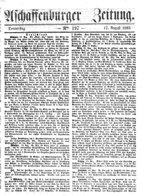 Aschaffenburger Zeitung Donnerstag 17. August 1865