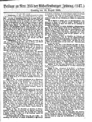 Aschaffenburger Zeitung Samstag 26. August 1865