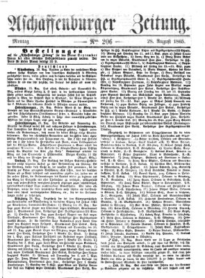 Aschaffenburger Zeitung Montag 28. August 1865