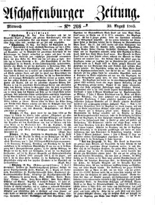 Aschaffenburger Zeitung Mittwoch 30. August 1865