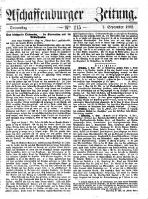 Aschaffenburger Zeitung Donnerstag 7. September 1865