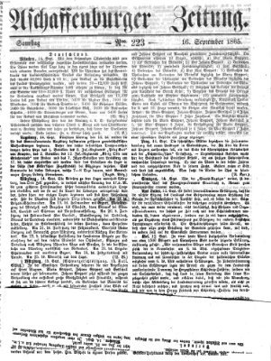 Aschaffenburger Zeitung Samstag 16. September 1865