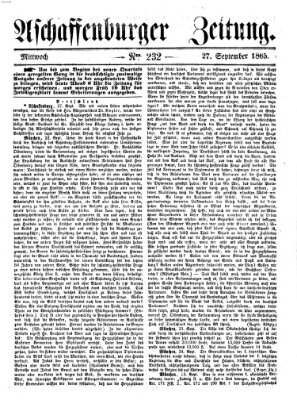 Aschaffenburger Zeitung Mittwoch 27. September 1865